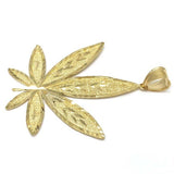 10K Yellow Gold Marijuanna Pendant MWG_020 - WORLDSTARBLING