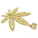 10K Yellow Gold Marijuanna Pendant MWG_020 - WORLDSTARBLING