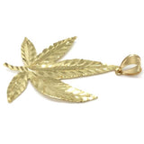 10K Yellow Gold Marijuanna Pendant MWG_021 - WORLDSTARBLING