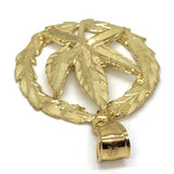10K Yellow Gold Marijuanna Pendant MWG_022 - WORLDSTARBLING