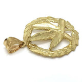 10K Yellow Gold Marijuanna Pendant MWG_022 - WORLDSTARBLING