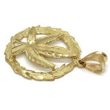 10K Yellow Gold Marijuanna Pendant MWG_022 - WORLDSTARBLING