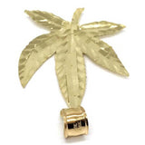 10K Yellow Gold Marijuanna Pendant MWG_023 - WORLDSTARBLING