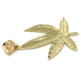 10K Yellow Gold Marijuanna Pendant MWG_023 - WORLDSTARBLING