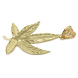 10K Yellow Gold Marijuanna Pendant MWG_023 - WORLDSTARBLING