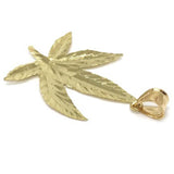 10K Yellow Gold Marijuanna Pendant MWG_023 - WORLDSTARBLING