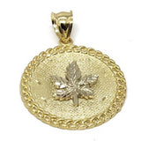 10K Yellow Gold Marijuanna Pendant MWG_024 - WORLDSTARBLING