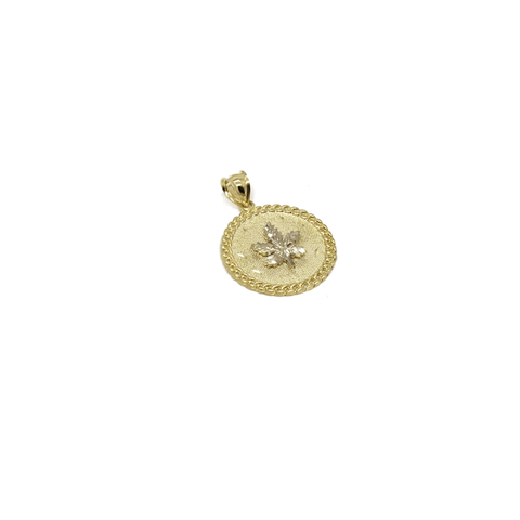 10K Yellow Gold Marijuanna Pendant MWG_024 - WORLDSTARBLING