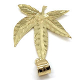 10K Yellow Gold Marijuanna Pendant MWG_025 - WORLDSTARBLING