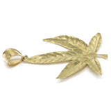 10K Yellow Gold Marijuanna Pendant MWG_025 - WORLDSTARBLING