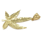 10K Yellow Gold Marijuanna Pendant MWG_025 - WORLDSTARBLING