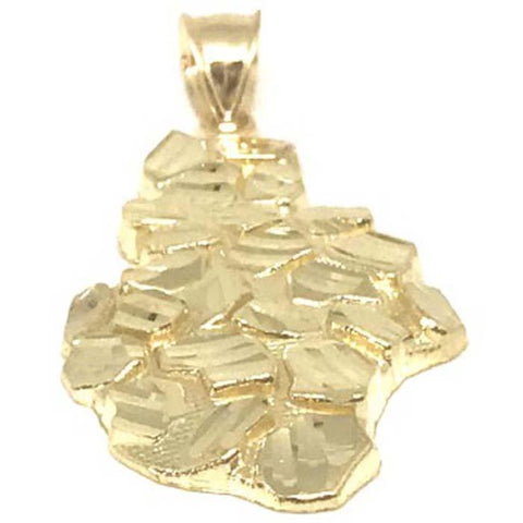 10K Yellow Gold Nugget Pendant NUG_004 - WORLDSTARBLING