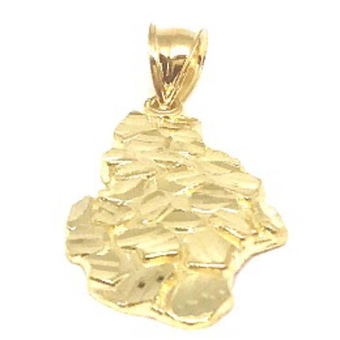 10K Yellow Gold Nugget Pendant NUG_005 - WORLDSTARBLING
