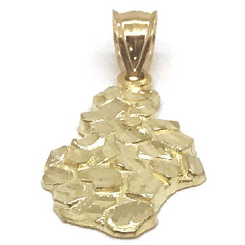 10K Yellow Gold Nugget Pendant NUG_006 - WORLDSTARBLING