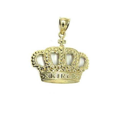 10K Yellow Gold King Crown Pendant RGP-007 - WORLDSTARBLING
