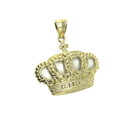 10K Yellow Gold King Crown Pendant RGP-007 - WORLDSTARBLING