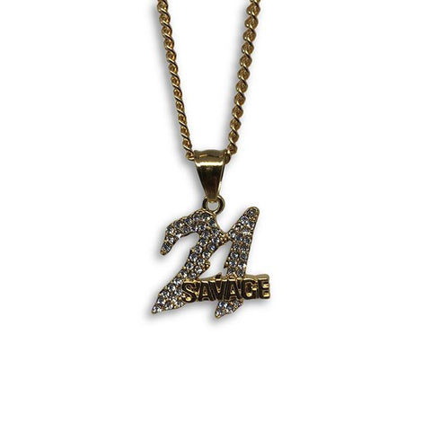 24IN 3MM CHAIN WITH SAVAGE PENDANT STL_038 - WORLDSTARBLING