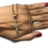 24IN 3MM CHAIN WITH WING SWORD PENDANT STL_039 - WORLDSTARBLING