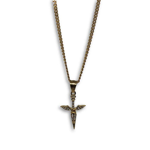 24IN 3MM CHAIN WITH WING SWORD PENDANT STL_039 - WORLDSTARBLING