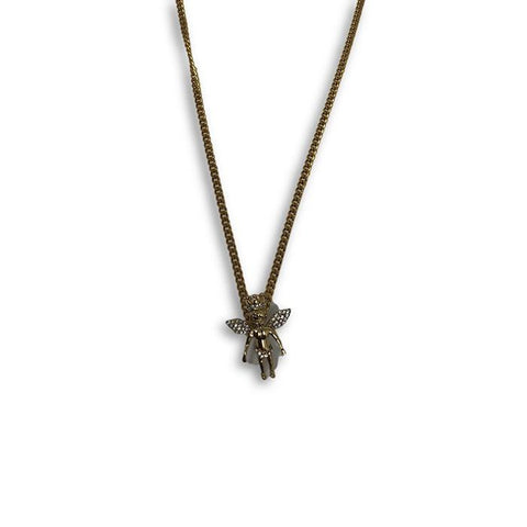 24IN 3MM ANGEL PENDANT WITH CHAIN STL_040 - WORLDSTARBLING
