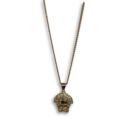 24IN 3MM MEN STAINLESS STEEL MEDUSA PENDANT STL_043 - WORLDSTARBLING