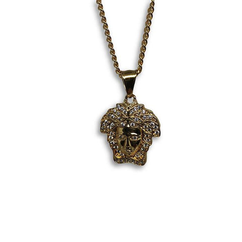 24IN 3MM MEN STAINLESS STEEL MEDUSA PENDANT STL_043 - WORLDSTARBLING