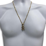 24IN 3MM CHAIN WITH DOLLAR SIGN PENDANT STL_044 - WORLDSTARBLING