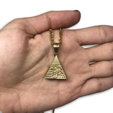 24IN 3MM CHAIN WITH PYRAMID RUBY PENDANT STL_046 - WORLDSTARBLING