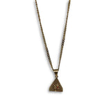24IN 3MM CHAIN WITH PYRAMID RUBY PENDANT STL_046 - WORLDSTARBLING