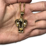24IN 3MM CHAIN WITH ELEPHANT PENDANT STL_048 - WORLDSTARBLING