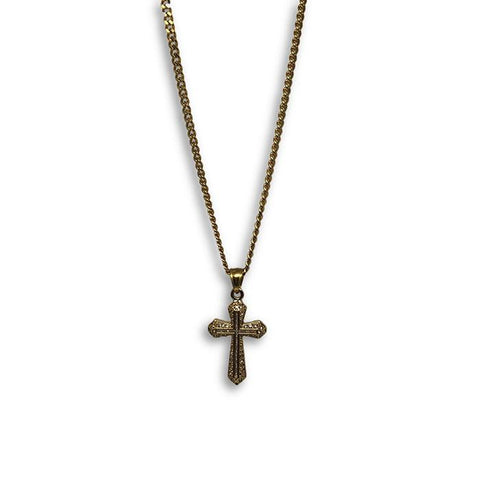 24IN 3MM CHAIN WITH CROSS PENDANT STL_049 - WORLDSTARBLING