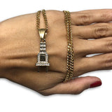 24IN 3MM CHAIN WITH PLUG PENDANT CZ STL_050 - WORLDSTARBLING