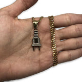 24IN 3MM CHAIN WITH PLUG PENDANT CZ STL_050 - WORLDSTARBLING