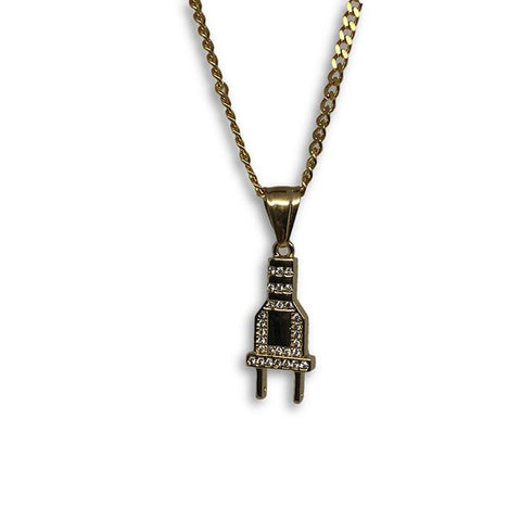 24IN 3MM CHAIN WITH PLUG PENDANT CZ STL_050 - WORLDSTARBLING