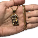 24IN 3MM CHAIN WITH JESUS PENDANT STL_051 - WORLDSTARBLING