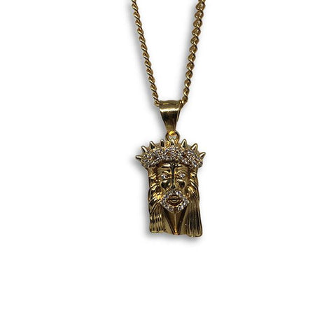 24IN 3MM CHAIN WITH JESUS PENDANT STL_051 - WORLDSTARBLING