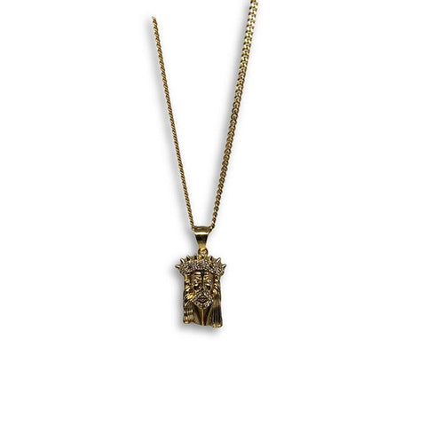 24IN 3MM CHAIN WITH JESUS PENDANT STL_051 - WORLDSTARBLING