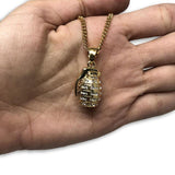 24IN 3MM GRENADE PENDANT WITH CHAIN STL_052 - WORLDSTARBLING