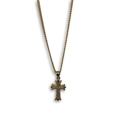 24IN 3MM CHAIN WITH CROSS PENDANT STL_053 - WORLDSTARBLING