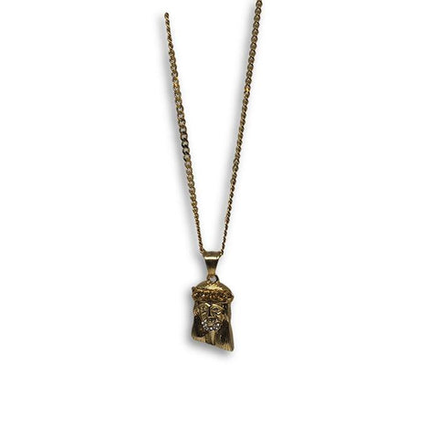 24IN 3MM CHAIN WITH JESUS PENDANT STL_054 - WORLDSTARBLING