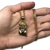 24IN 3MM CHAIN WITH JESUS PENDANT STL_054 - WORLDSTARBLING
