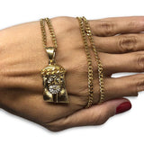 24IN 3MM CHAIN WITH JESUS PENDANT STL_054 - WORLDSTARBLING