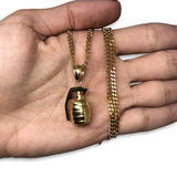 24IN 3MM GRENADE PENDANT WITH CHAIN STL_056 - WORLDSTARBLING