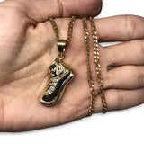 24IN 3MM SNEAKER PENDANT WITH CHAIN STL_057 - WORLDSTARBLING