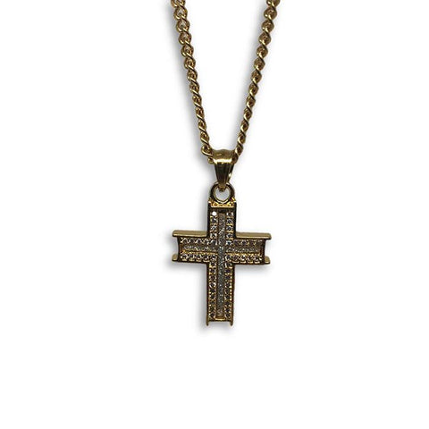 24IN 3MM CHAIN WITH CROSS PENDANT STL_059 - WORLDSTARBLING