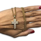 24IN 3MM CHAIN WITH CROSS PENDANT STL_059 - WORLDSTARBLING