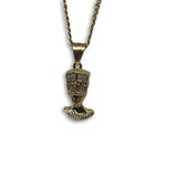 24IN 3MM CHAIN WITH PHARAOH PENDANT STL_060 - WORLDSTARBLING