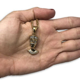 24IN 3MM CHAIN WITH PHARAOH PENDANT STL_060 - WORLDSTARBLING