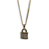 24IN 3MM CHAIN WITH LOCK PENDANT STL_061 - WORLDSTARBLING
