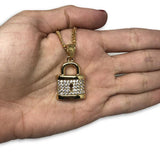 24IN 3MM CHAIN WITH LOCK PENDANT STL_061 - WORLDSTARBLING